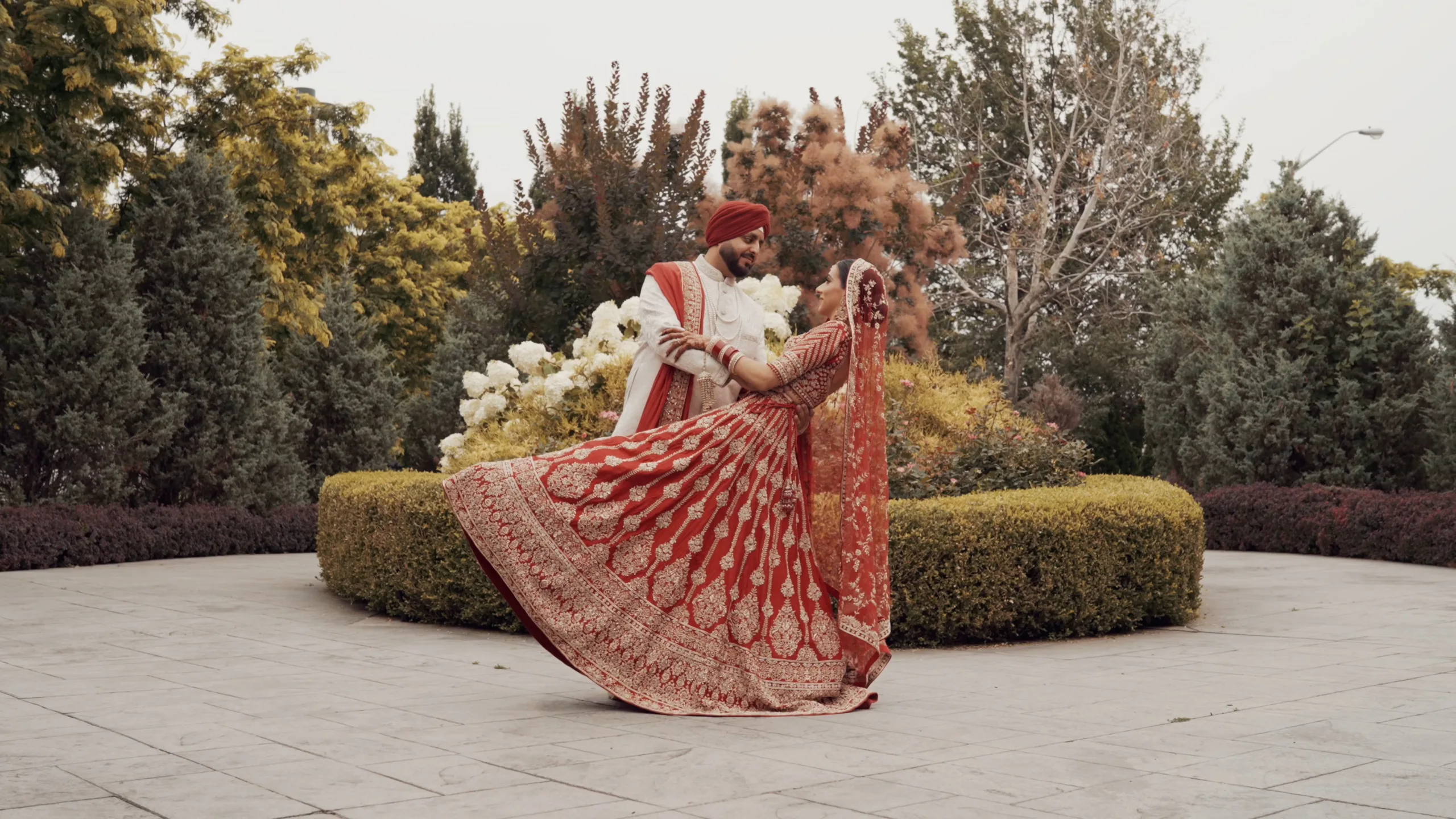 Sikh bride and groom during Anand Karaj ceremony at Gursikh Sabha Canada in Scarborough with professional photo and video coverage