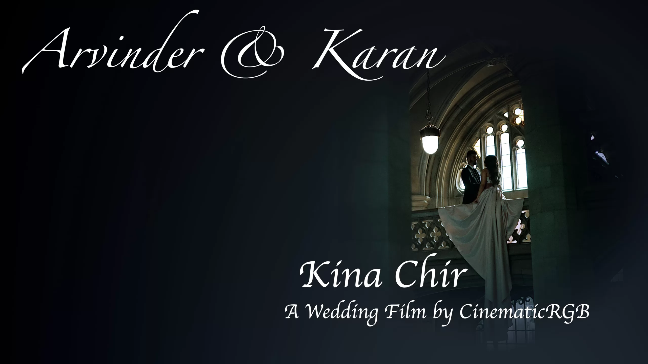 Sikh bride and groom portrait in Knox College, Toronto for their engagement Shoot, captured by Cinematic RGB