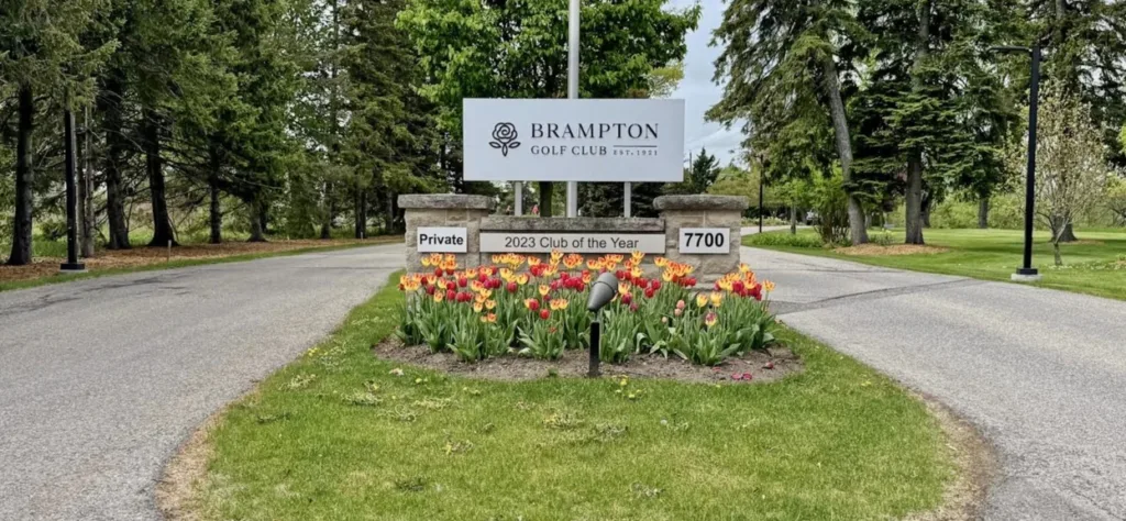 Clubhouse exterior of Brampton Golf Club.