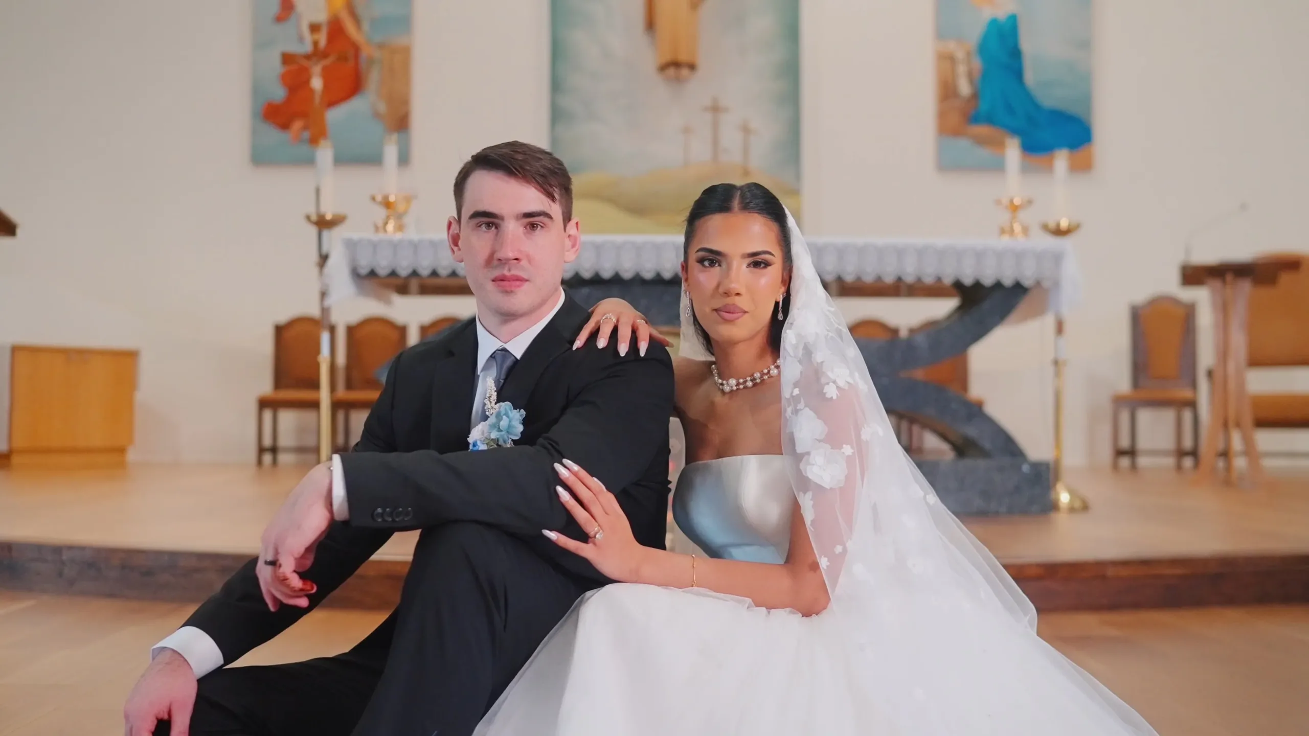 Arooj and Ross wedding ceremony at St. Gabriel’s Roman Catholic Church in Burlington