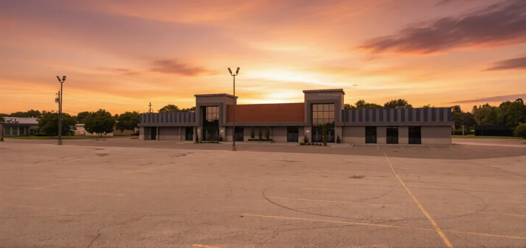The modern entrance of Parkview Manor in Toronto, a popular venue for luxury Indian and Pakistani wedding receptions.