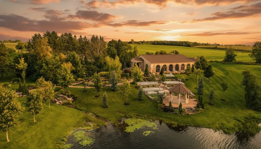 Lakeside gazebo at The Royal Ambassador in Caledon, a premier location for outdoor Anand Karaj or Hindu ceremonies.