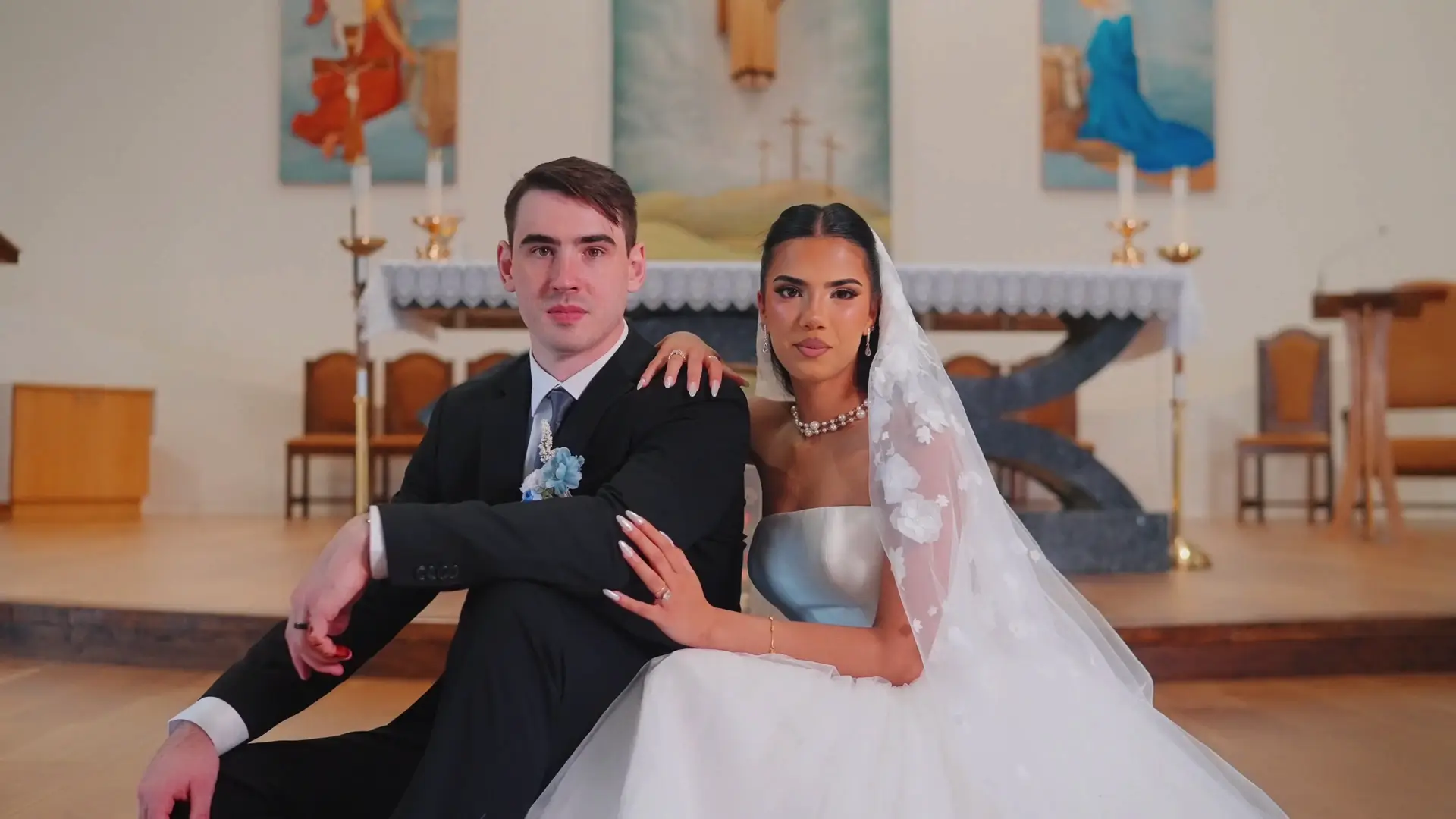 Christian bride and groom in wedding attire in Vaughan